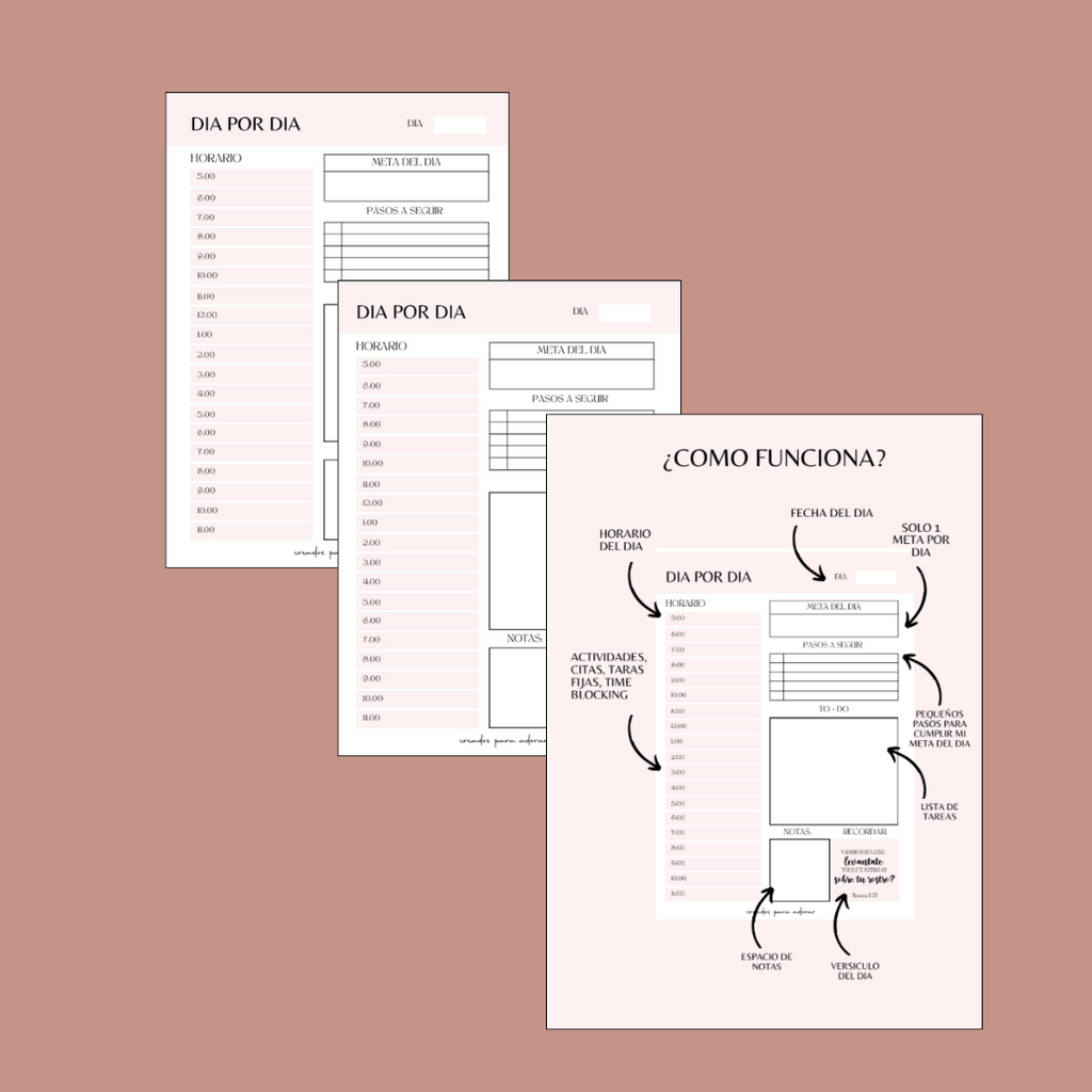 Planner diario con versiculo biblico