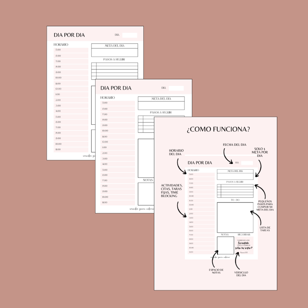 Planner diario con versiculo biblico